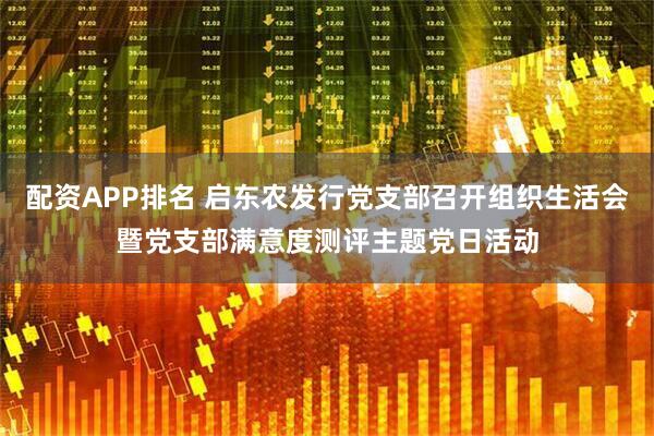 配资APP排名 启东农发行党支部召开组织生活会暨党支部满意度测评主题党日活动