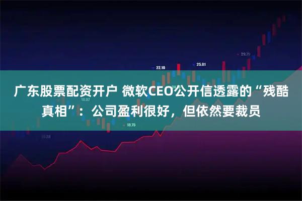 广东股票配资开户 微软CEO公开信透露的“残酷真相”：公司盈利很好，但依然要裁员